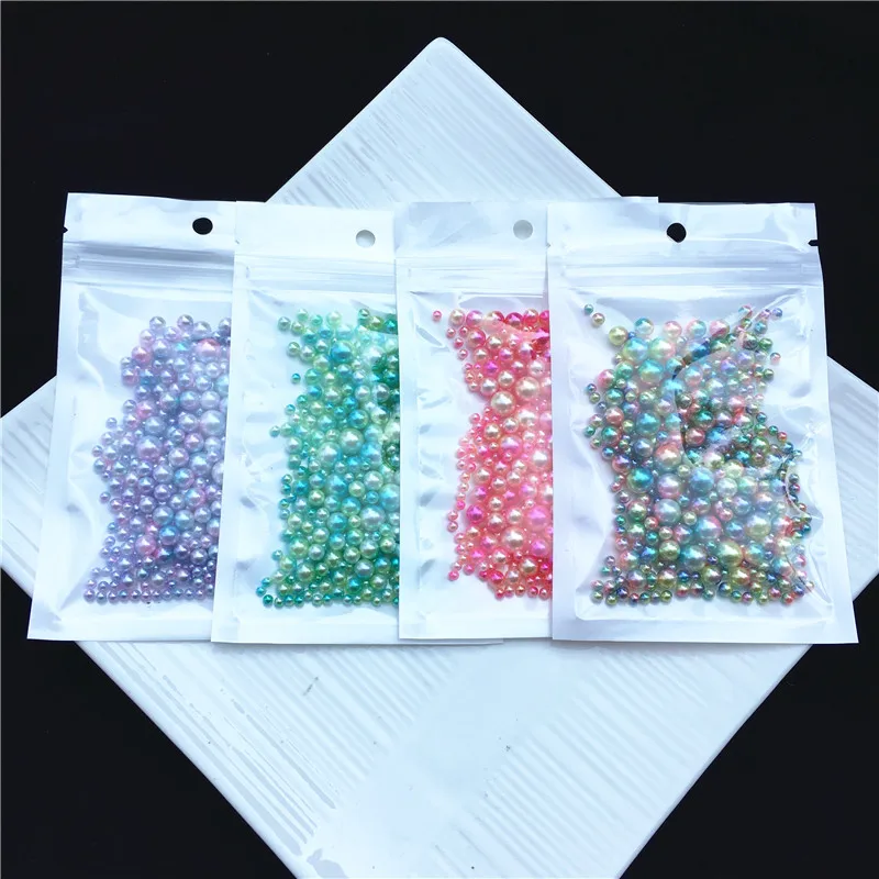 Mix 3/4/5/6/8mm 200pcs No Hole Pearl Beads Colorful Pearls Round Acrylic Imitation Pearl Beads Diy for Jewelry Making/Nail Art