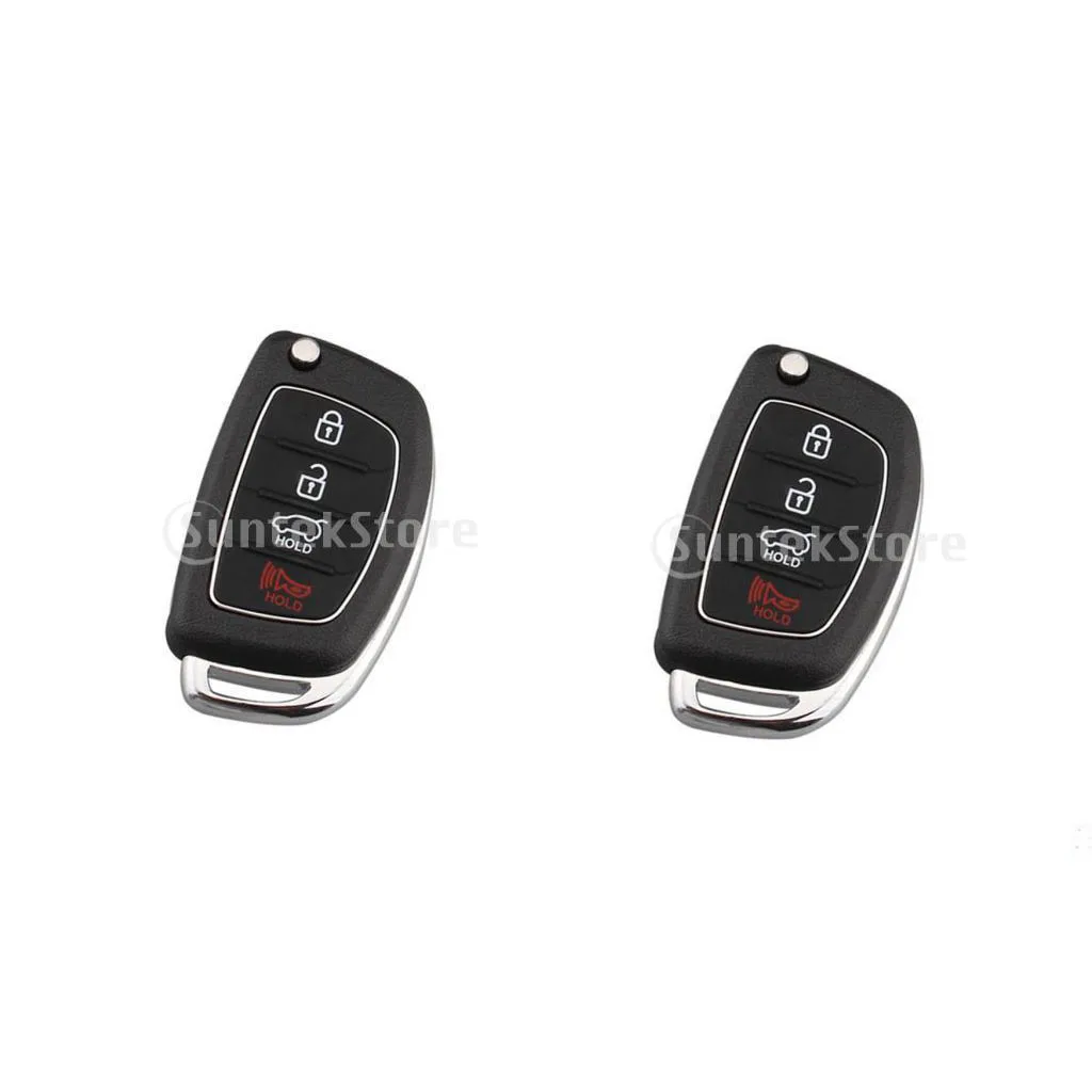 2pcs Replacement Keyless Entry Remote Control Key Fob Case For Hyundai I10 I20 I30 I35 I40 Genesis Smart Key Fob (Black)