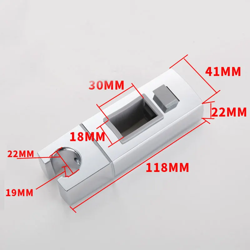 Replacement Hand Shower Bracket Square, Adjustable Hand Shower Bracket 30*18mm Hand Sprayer Holder for Slide Bar Chrome Plated