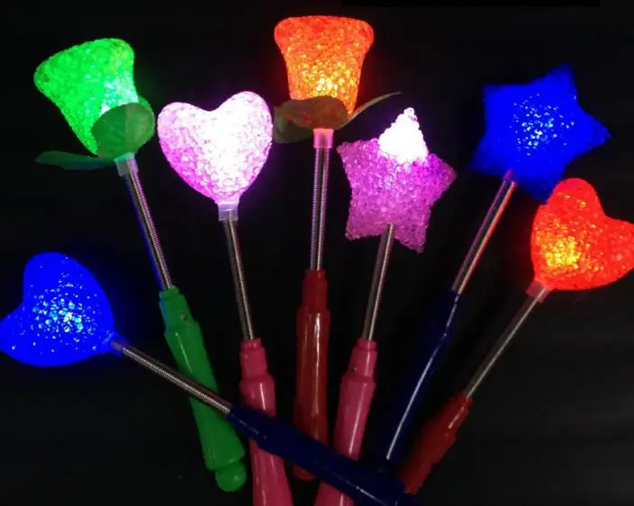 

LED flashing light up sticks glowing rose star heart magic wand party lighted Concert carnivals Props Children Favors gift