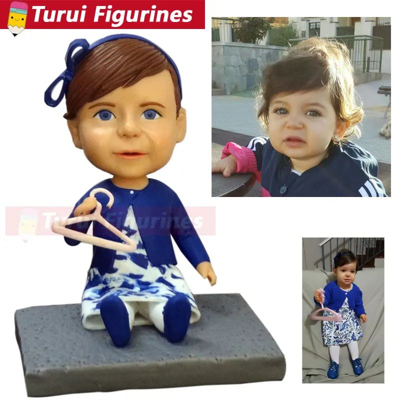 

make a bust from photos little girl playing figurine custom bobblehead Fashion & Hobby Custom bobbleheads dolls mini statuette