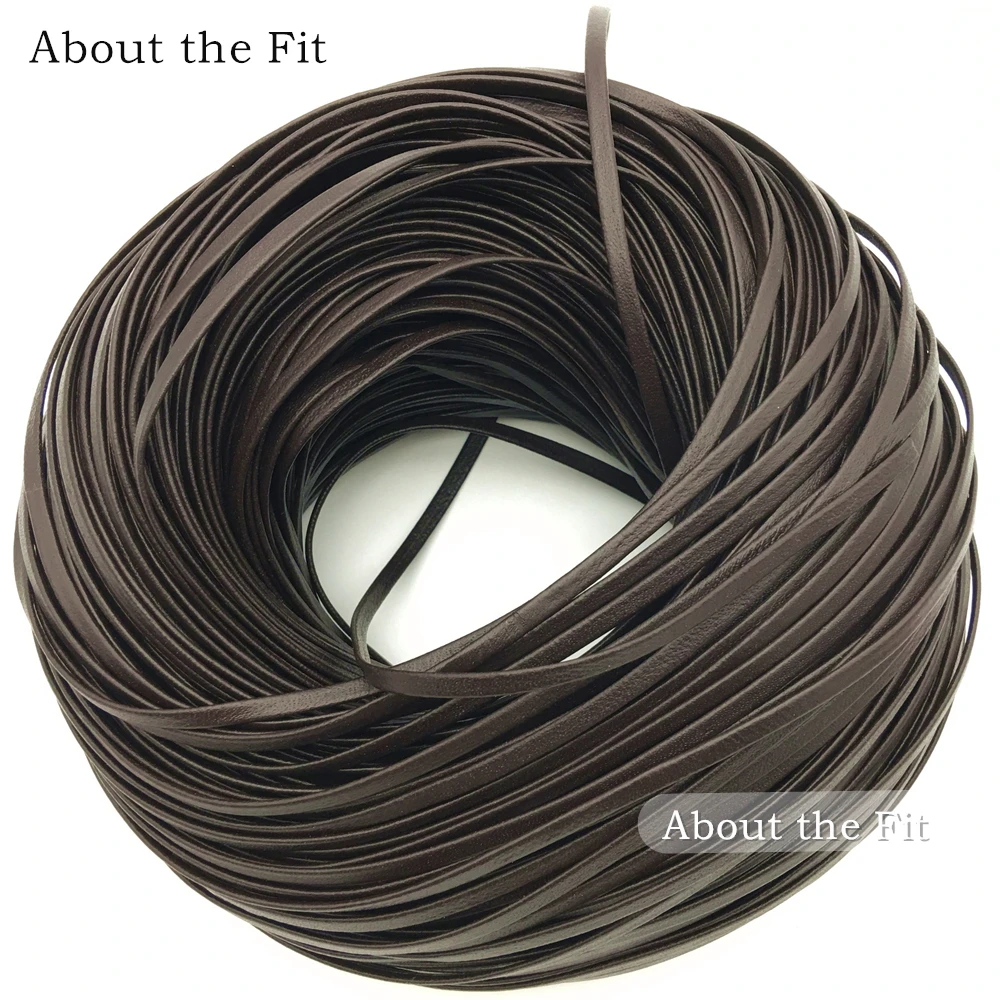 About the Fit 5mmx1.2mm 10Meters/Roll Nappa Lamb Leather Choker Flat Real Leather Cord Necklace Accessories For Jewellery Making