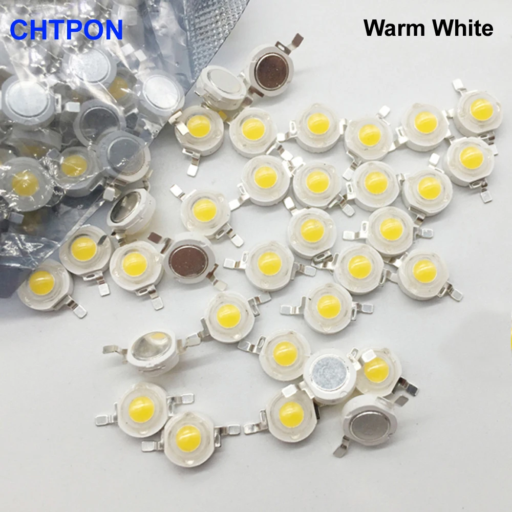 10 -1000 pcs Real Full Watt 1W 3W High Power LED lamp Bulb Diodes SMD 110-120LM LEDs Chip For 3W - 18W Spot light Downlight