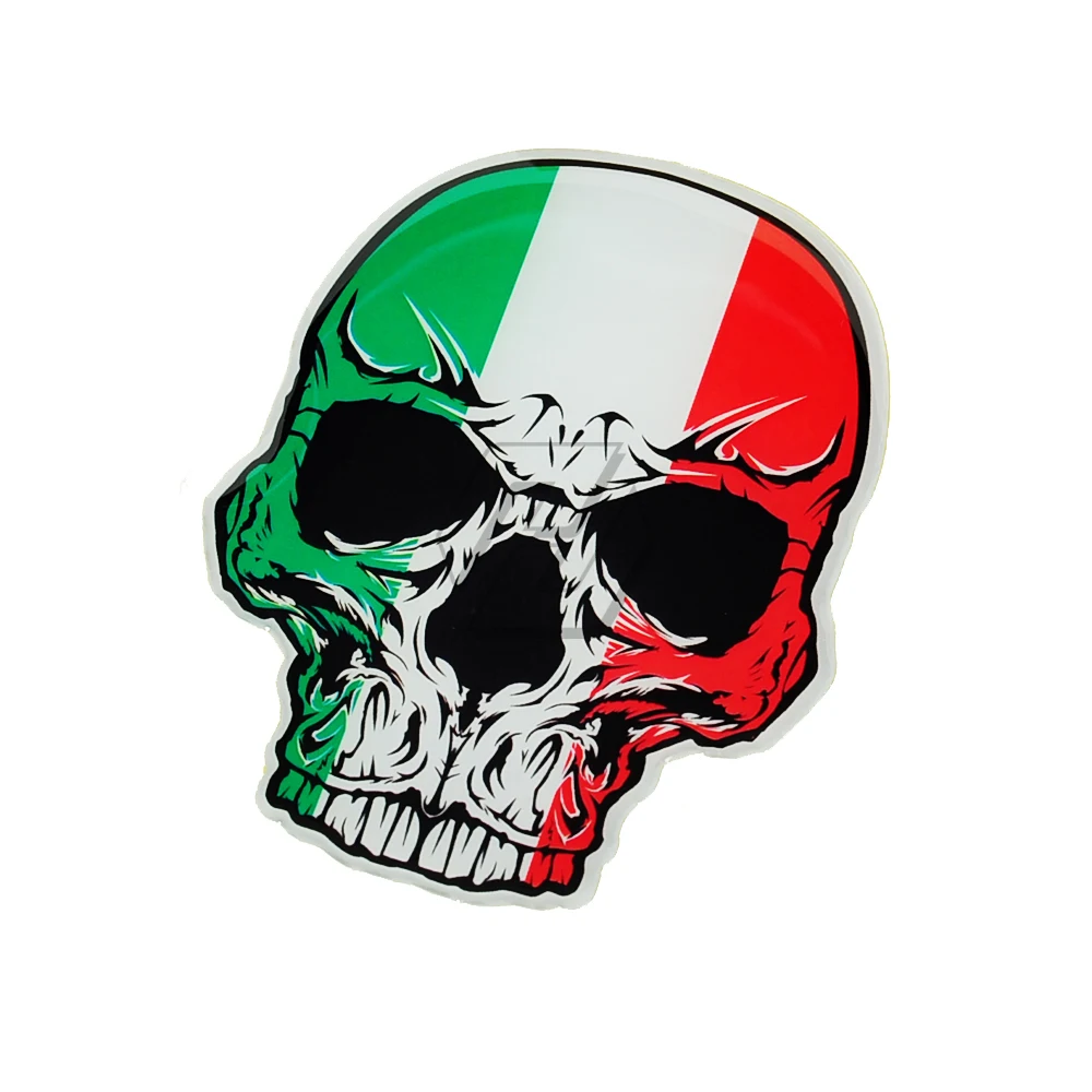 3D Motorcycle Skull Tank Stickers Italy Flag Helmet Decals Case for Aprilia  Ducati Yamaha AVG K1 K3 K4 K5 Vespa Decals