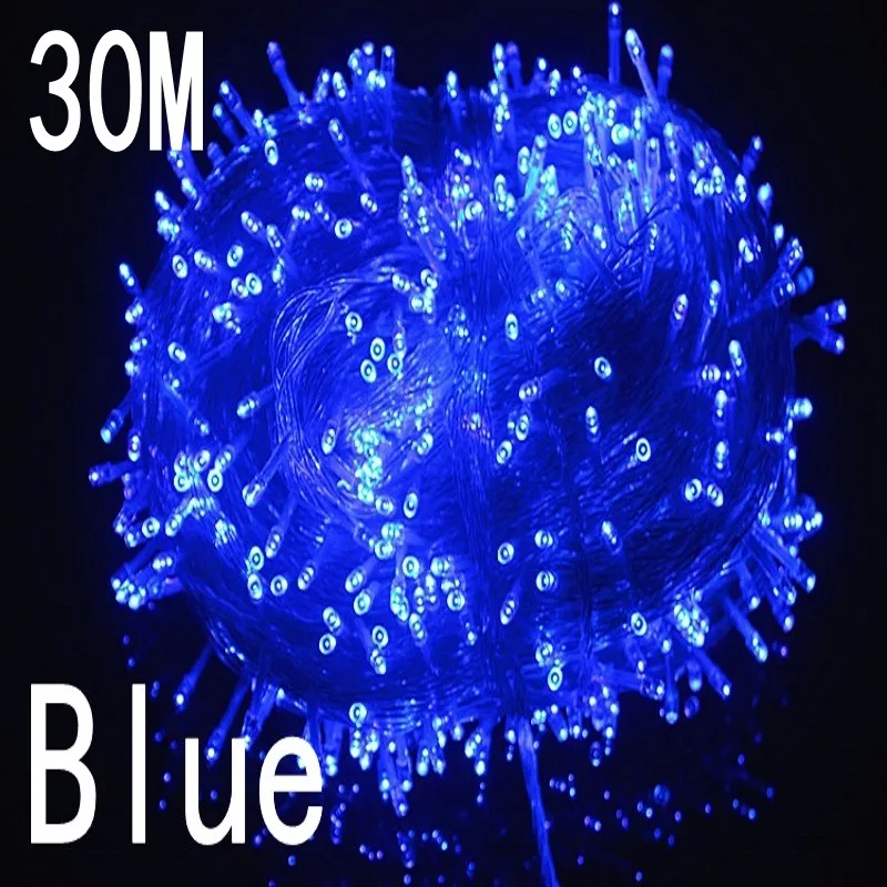 Cor azul 30m 240 led luzes da corda para árvore de natal festa de casamento do feriado decoração halloween restaurante ou barra e casa jardim