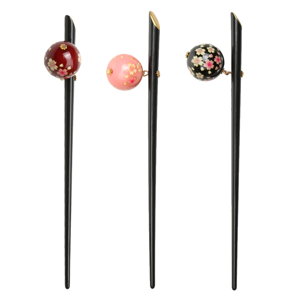 3 Piece/Set Acrylic Beautiful Sakura Flower Ball Hairpin Hair Stick Japanese Kanzashi Bridal Wedding Party Festival Hair Jewelry