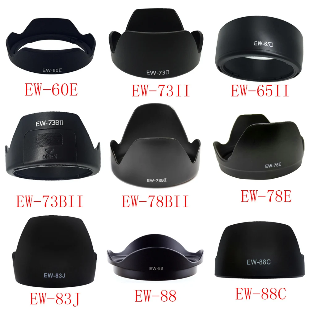 1piece For EW-60E EW-73II EW-65II EW-73BII EW-78BII EW-78E EW-83J EW-88 EW-88C camera Lens Hood for canon  lens camera