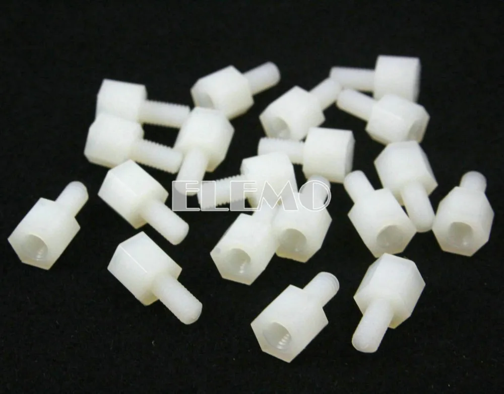 

100 Pieces Nylon Hexagonal Standoff Spacer M3 Female to Male 5mm+6mm