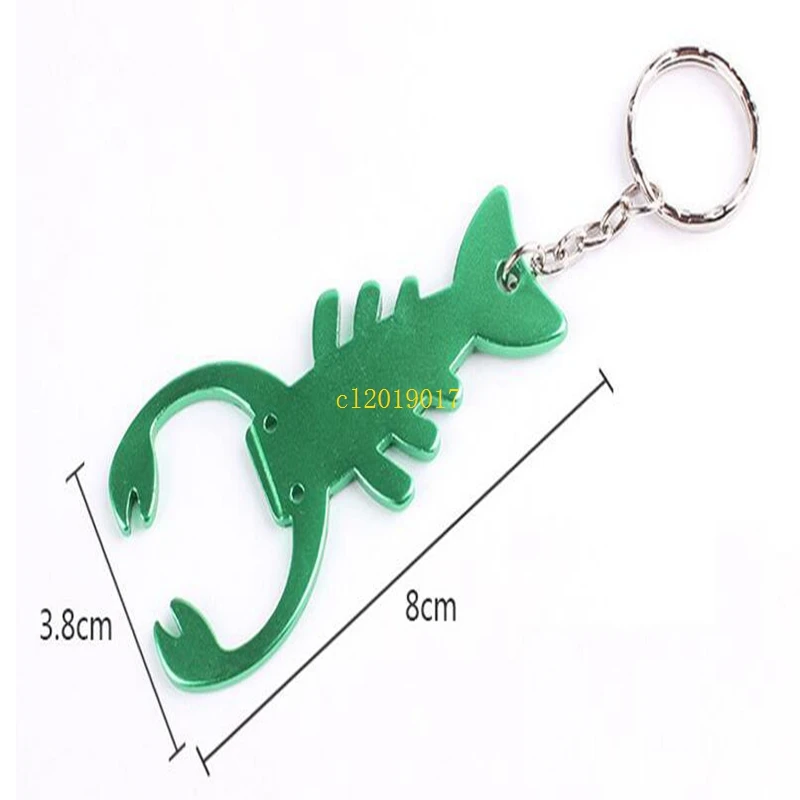 

500pcs/lot Bottle Opener Creative Home Essential Kitchen Tools Lobster shaped Cute Beer Wine Bottle Opener with Keychain Ring#24