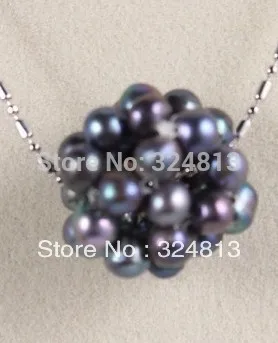 Low-cost sales Beautiful FW Little blck pearl ball pendant necklace a -Top quality free shipping