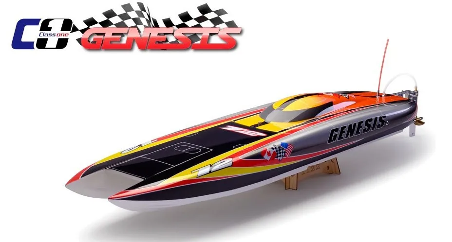 

Genesis 1122 Catamaran Racing Boat/ Electric Brushless RC Boat Fiberglass with 3674 brushless motor KV207, 125A ESC with BEC