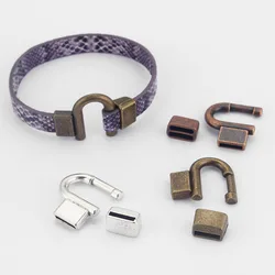3sets Horseshoe Hook Clasp U Tip Shape Fit 10mm 5mm Flat Leather Cord Jewelry Bracelet Making