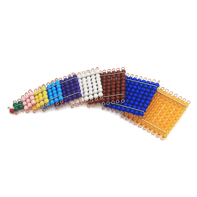 Brinquedo do bebê montessori grânulos coloridos escada matemática brinquedo ensino aids quadrado 1 a 10 pré-escolar aprendizagem precoce crianças brinquedos para crianças