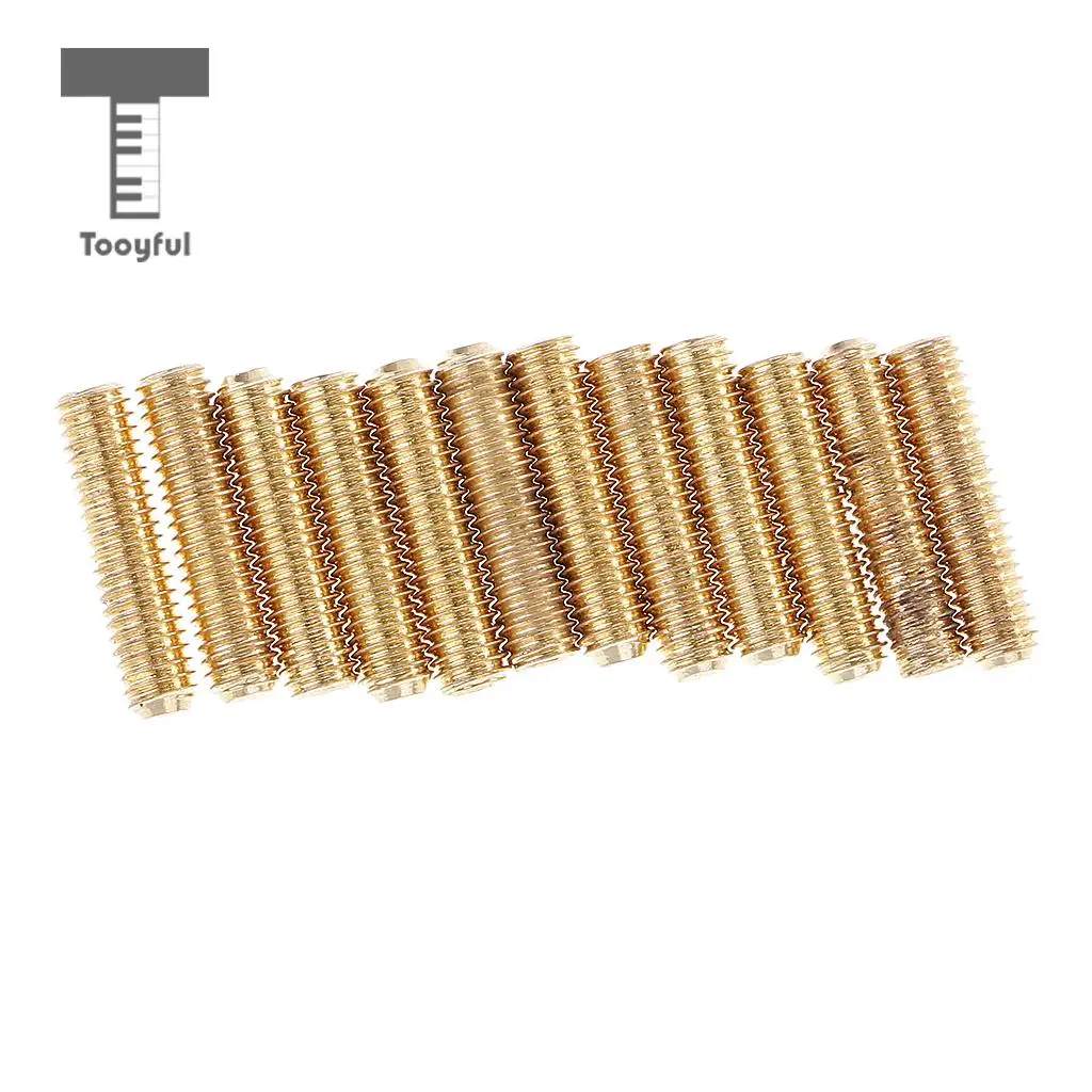 Tooyful 12Pcs Electric Bass Guitar Saddle Tremolo Bridge Hex Screw Black/Golden M3*10/M3/12