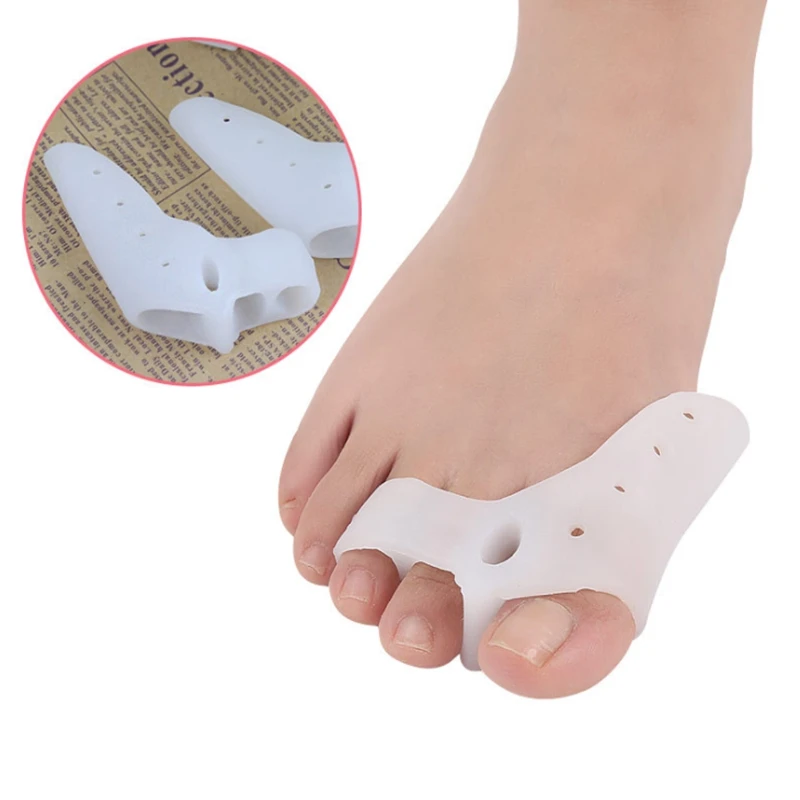 

800Pairs/lot Big Toe Separator Protection Corrector Silicone Hallux Valgus 3 holes Thumb Toe Separator Corrector