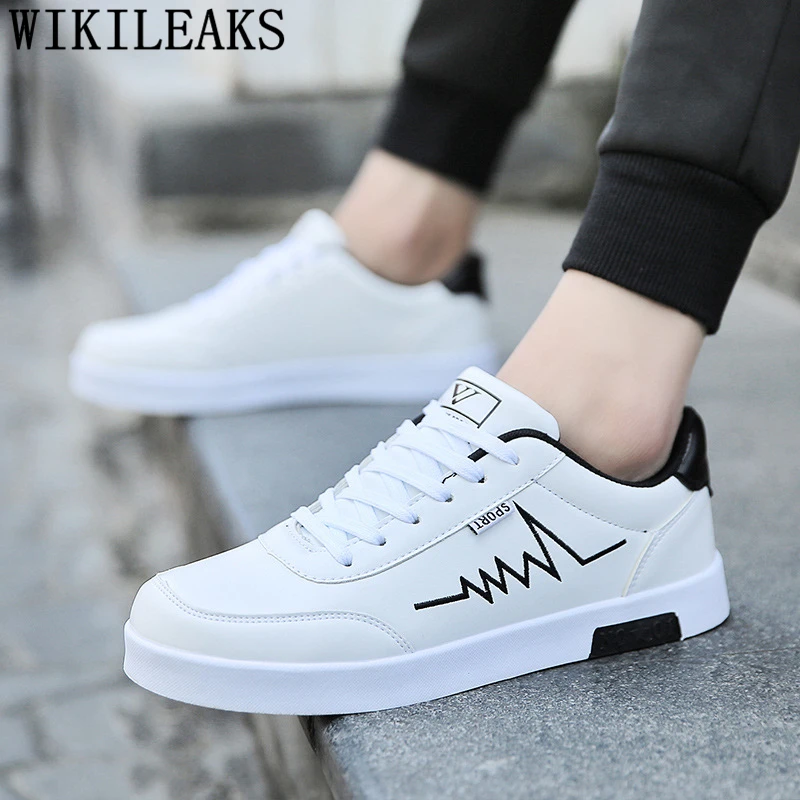 Casual Shoes Men Leather White Shoes Men Luxury Brand Designer Shoes Men High Quality Chaussure Homme Erkek Spor Ayakkabi Tenis