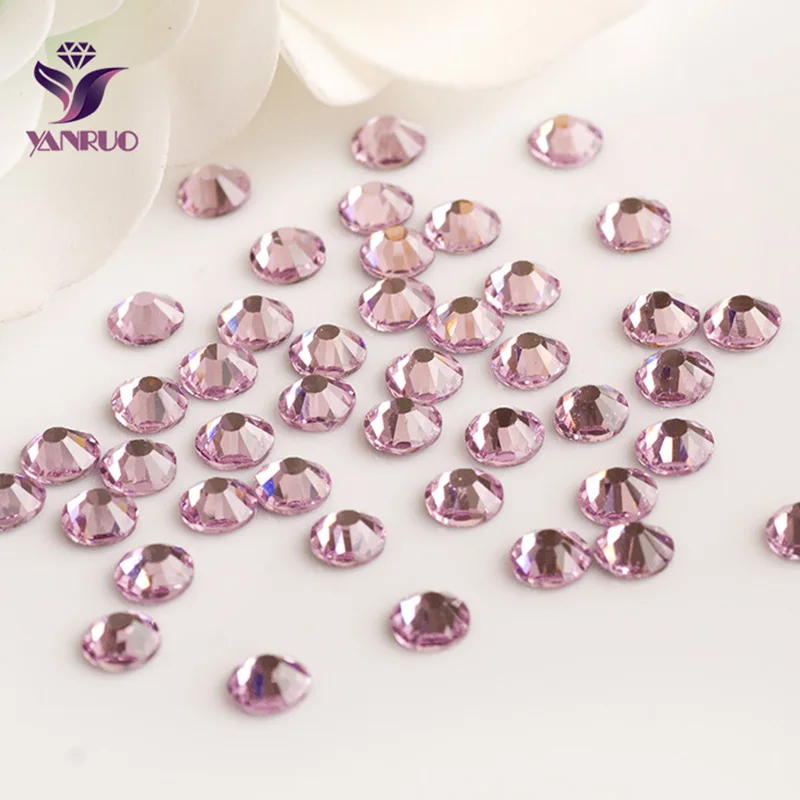 

YANRUO 2058HF Light Rose Strass Hot Fix Rhinestone Heat Iron Flatback Rhinestones Pink piedras cristales