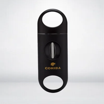 Portable COHIBA Metal V Shaped Blade Plastic Cigar Cutter Knife Cigar Smoking Accessories port Cuba Spain