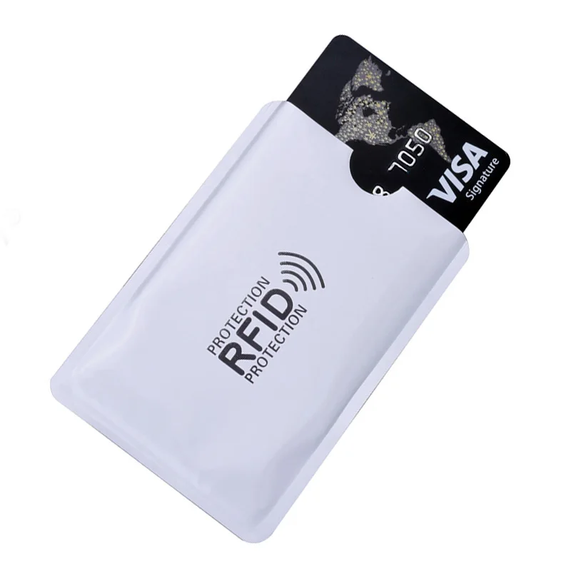 Étui pour carte bancaire RFID, 5 pièces, en aluminium blanc, protection Anti-piratage, en métal, porte-carte d'identité de crédit