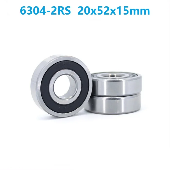 

10pcs/lot 6304RS 6304-2RS 6304 RS 2RS Deep Groove rolling bearings 20*52*15mm Deep Groove Ball bearing 20x52x15mm