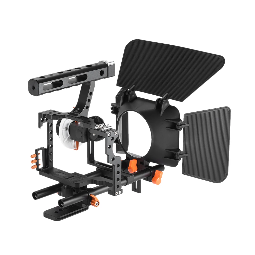 Andoer C500 Camera Camcorder Video Cage Rig Kit Matte Box+Follow Focus+Handle Grip for Sony A7IV/A7S/A7/A7R ILDC Camera