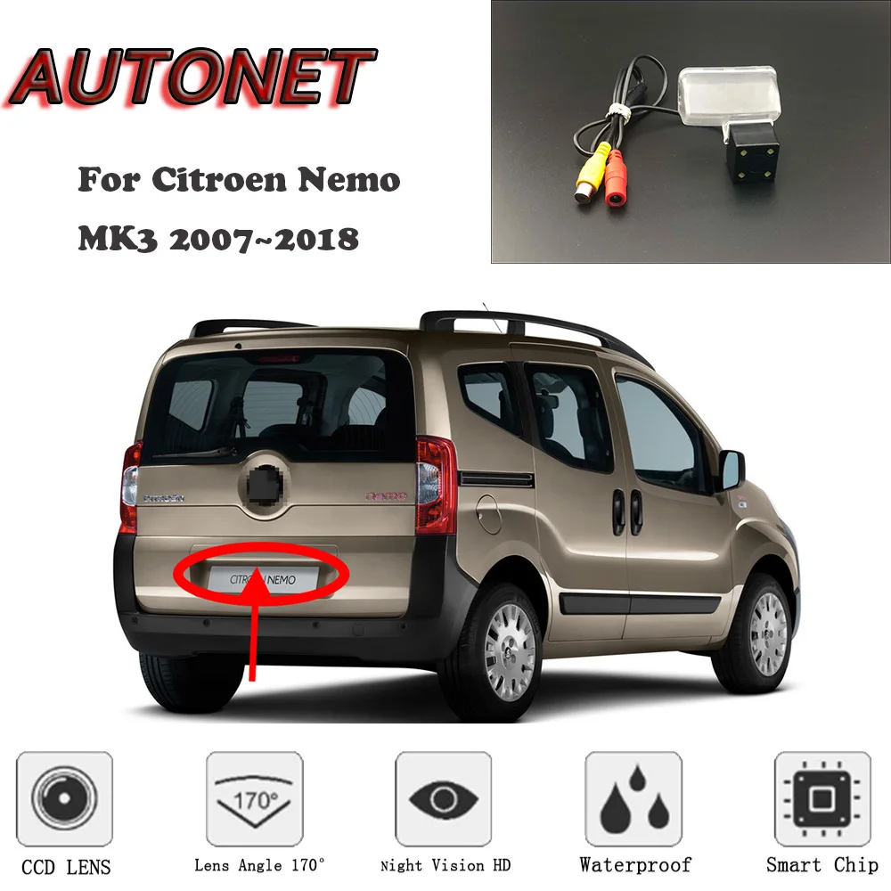 

AUTONET HD Night Vision Backup Rear View camera For Citroen Nemo MK3 2007~2018 CCD/license plate Camera