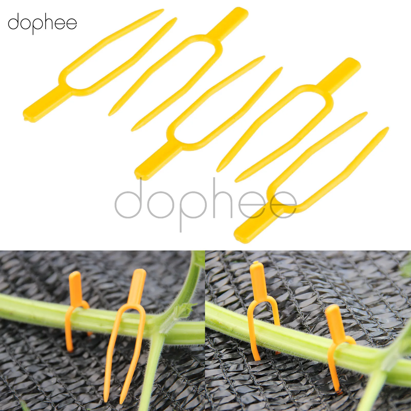 dophee 100 Pcs Garden Plant Clips Plastic Stolons fixing fastening Fixture clamp strawberry fork Farming Clip Garden tools