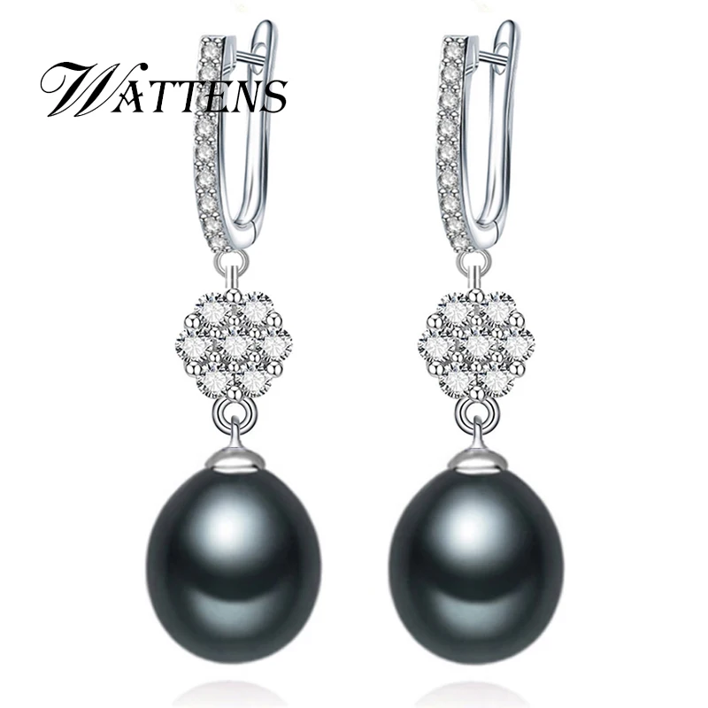 Natural Freshwater Pearl earrings 925 Sterling Silver Drop earrings for women Fashion long earrings wedding party Daily gift New