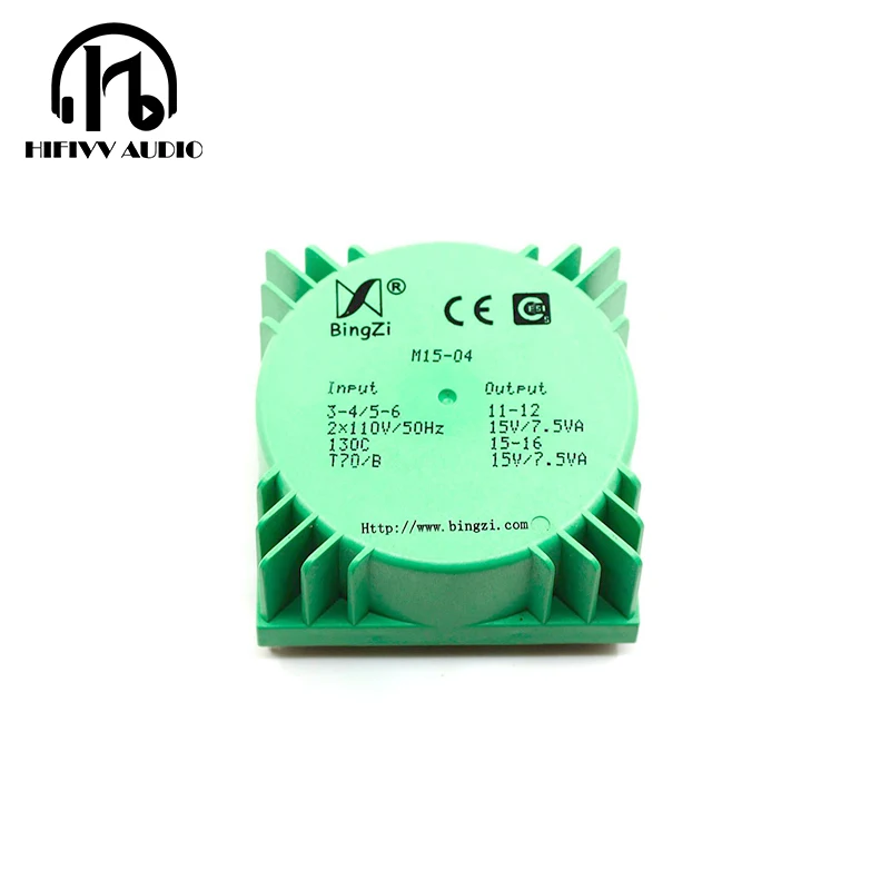 

15VA Sealed Power Transformer 15W Output Dual 15V Bingzi Green Sealed Transformer M15 For Audio DAC Amplifiers Power Supply