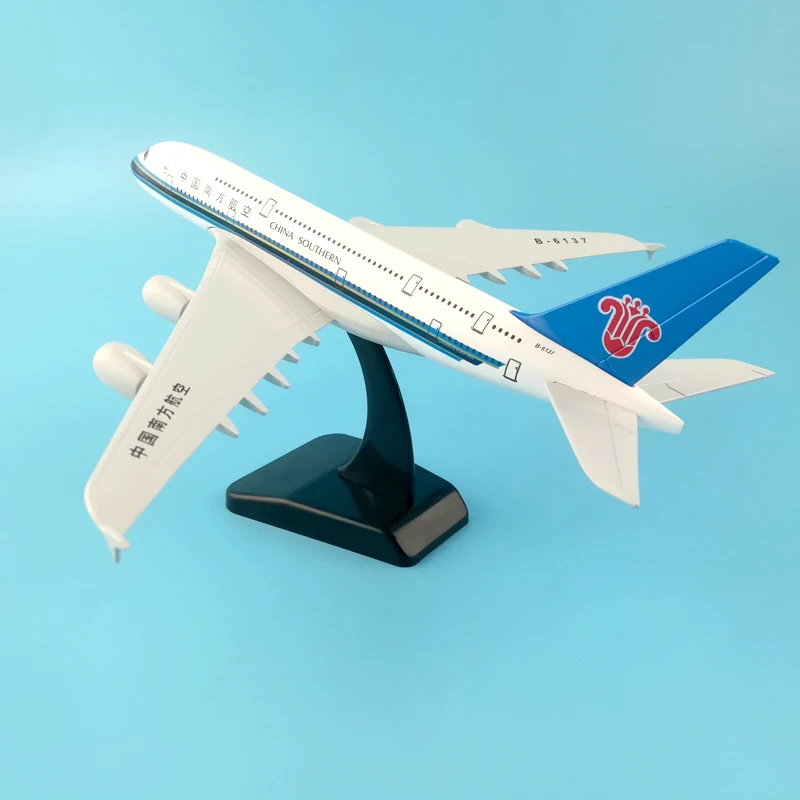 20cm Plane Model Air China Southern Airlines A380 Airplane Model 1/350 Scale Diecast Airways w Stand Aircraft Gift Toys