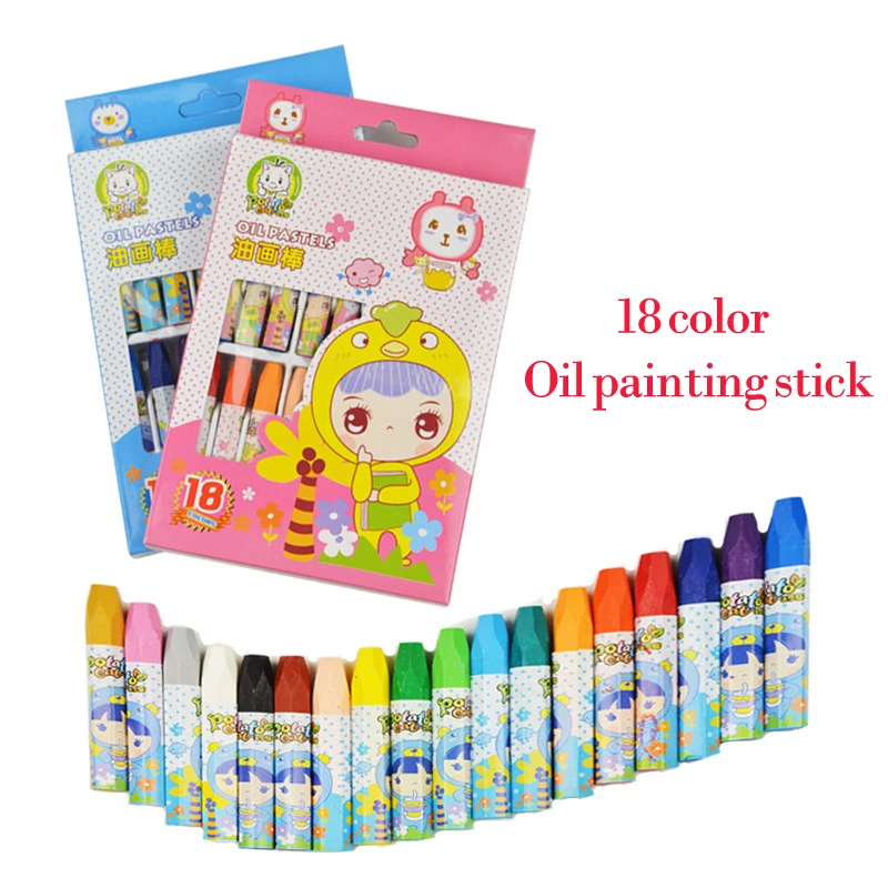 18 PCS เด็ก Doodle ปากกาเครื่องมือดินสอปลอดสารพิษป้องกันสิ่งแวดล้อมภาพวาด Stick ทำความสะอาดได้ Crayon สำหรับเด็ก