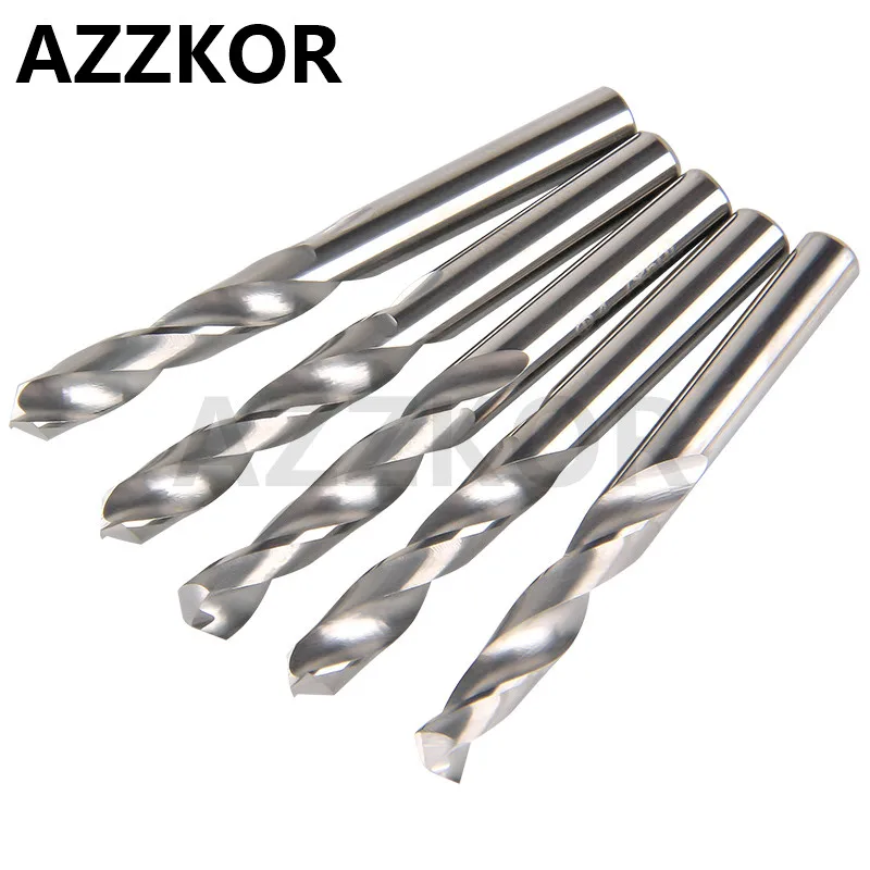 AZZKOR Carbide Alloy Drill Tungsten Steel Super Hard Stainless HRC50 Twist Bit Straight Handle Solid Drill For CNC Lathe Machine