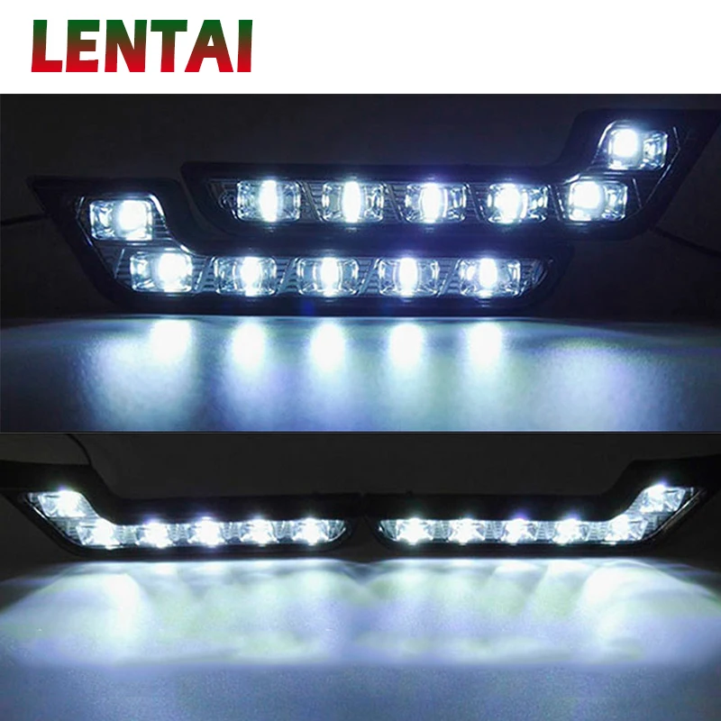 LENTAI 1 zestaw samochodowa lampa LED DRL światła 12V L stylizacja lampa przeciwmgielna dla Volkswagen polo golf 4 5 6 VW Passat B5 B6 B7 Touran Skoda Octavia A7