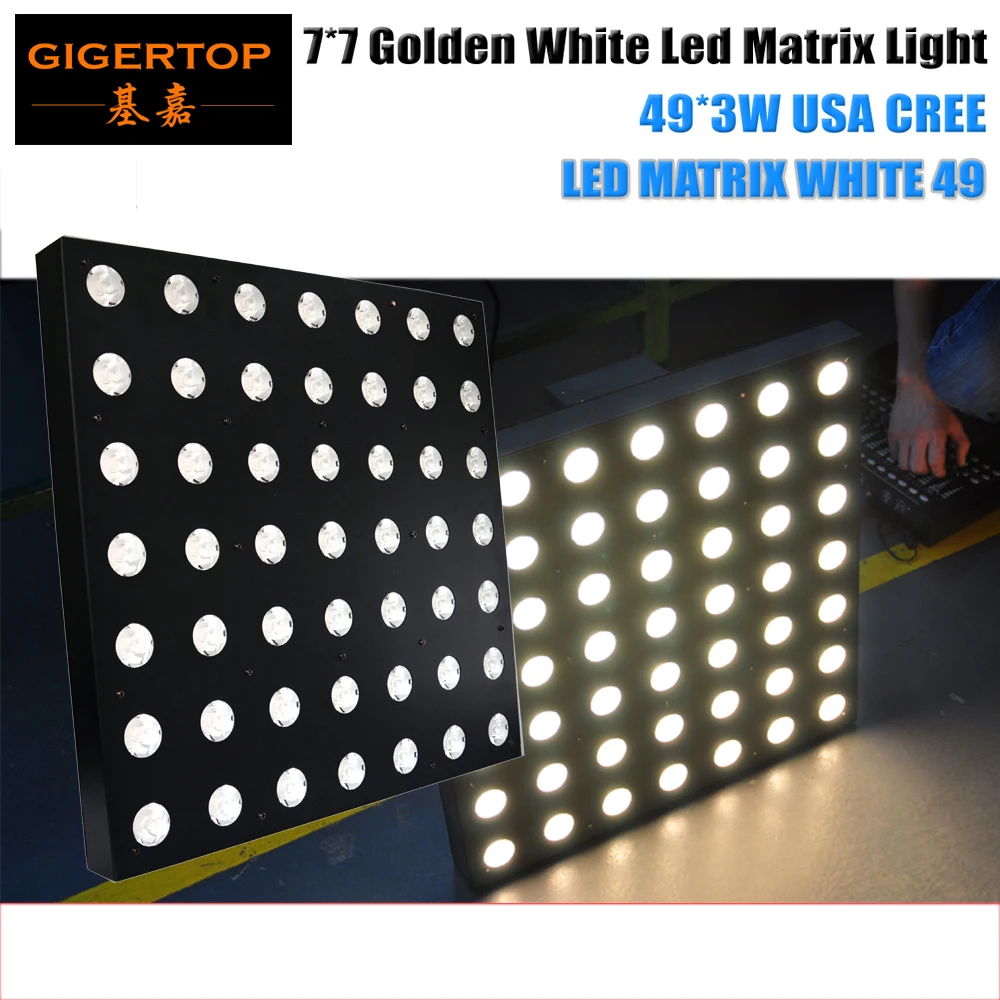 

TIPTOP 7X7 Led Matrix Light Gold Color USA COB 3w Lamp 50cm x 50cm Slim Case Chain Connect Support Stage Beam Light DMX Control