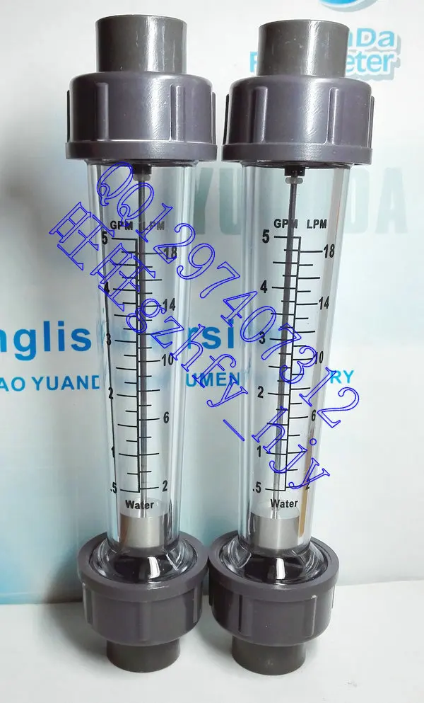 Plastic pipe water flowmeter LZS-15D liquid flowmeter 0.5-5GPM 2-18LPM