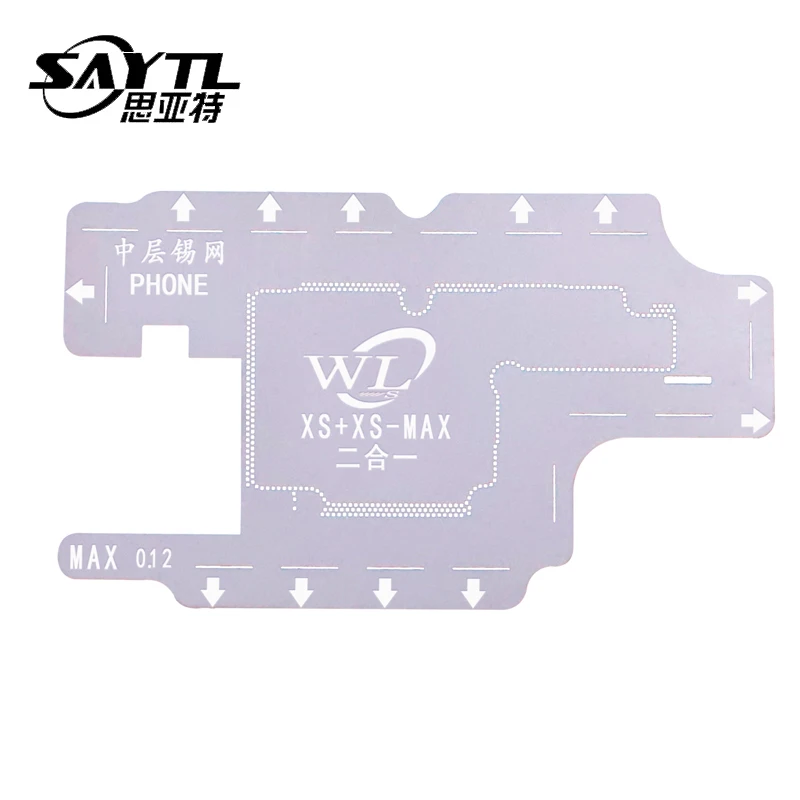 BGA Reballing Stensil Kit untuk iPhone X XS Xsmax Papan Utama Lapisan Tengah Tanam Tin Template Reballing Piring Solder Net
