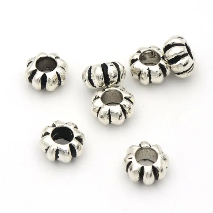 20pc Große Loch Europäischen Lose Spacer Metall Perlen Für Hand Schmuck Machen Diy Halskette Armband Zubehör Großhandel – Detail 9