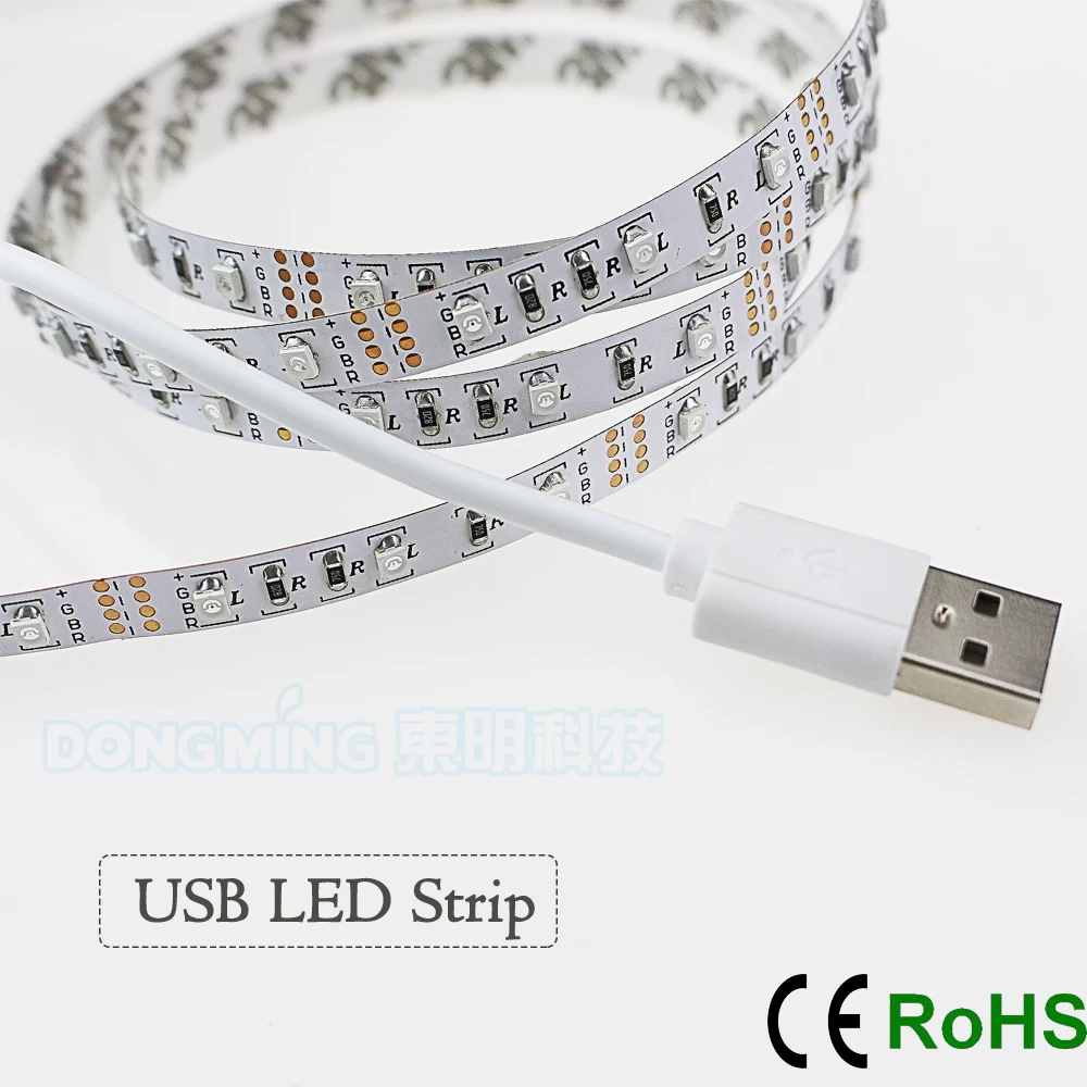 

Гибкая светодиодная лента, 5 в постоянного тока, USB, 3528, RGB, 1 м, 2 м, 3 м, 4 м, 5 м