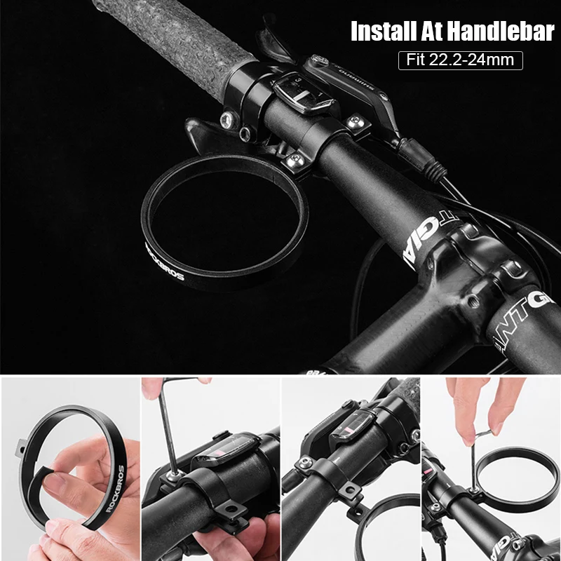 ROCKBROS Bike Handlebar Cup Holder Multi-Way Mount for Commuters Road Bike Bicycle Steam Handlebar Bottle Holder Aluminum Alloy