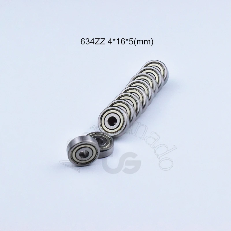 634ZZ Bearing 10pcs 4*16*5(mm) free shipping chrome steel Metal Sealed High speed Mechanical equipment parts