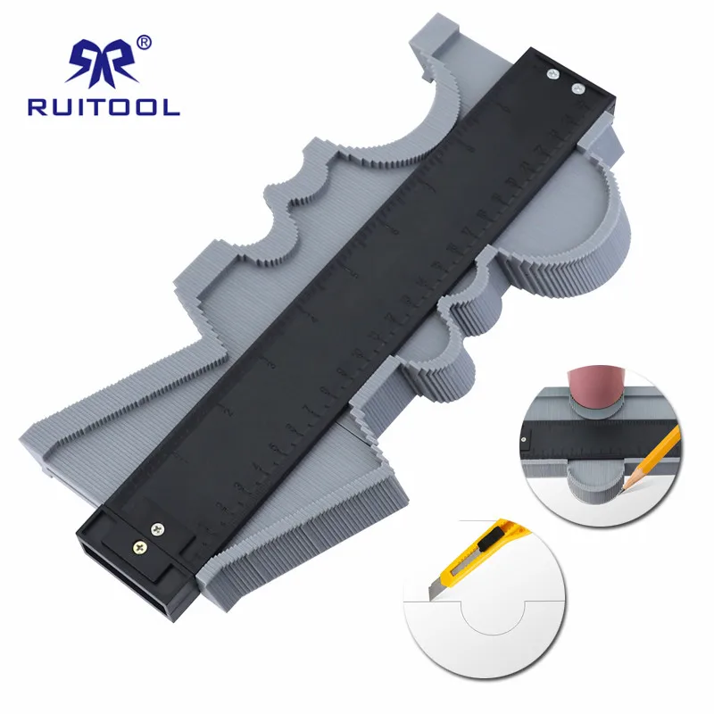 Contorno Calibro di Plastica Profilo Profilo Duplicatore Per La Copia di Forme Piastrelle Laminato Piastrelle Profilo di Misura Righello Strumento di Marcatura