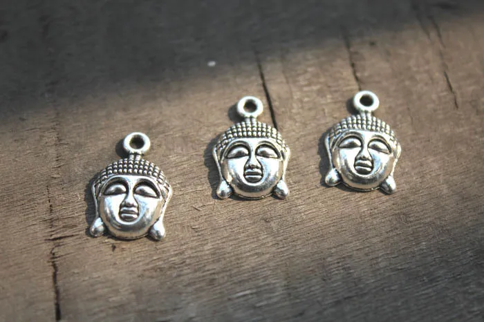 15pcs--Buddha Charms ,Antique tibetan silver Tone Maitreya Buddha Charm Pendants 22x14mm