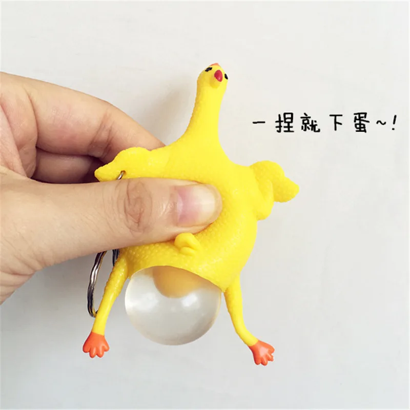 Squishy Antistress Rising Mini Scream Hens chick chickens Extrusion Egg Healing Hand Press Keychain Toy Kids Fun Stress Reliever