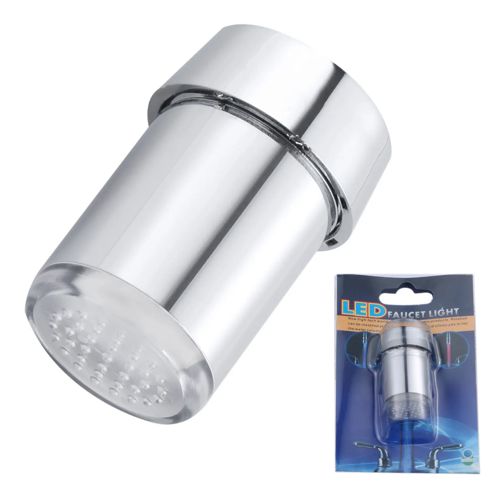 Temperatura-controlado led torneira de luz sensor de temperatura inteligente led torneiras de água torneira bico com adaptador sem necessidade de bateria