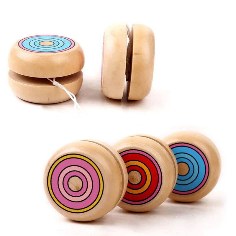 

1Pcs Yoyo Wooden Toys 4.5cm Yo-yo Classic Toys Wooden YO-YO Ball Spin Professional Classic Toys For Child Gift G0003