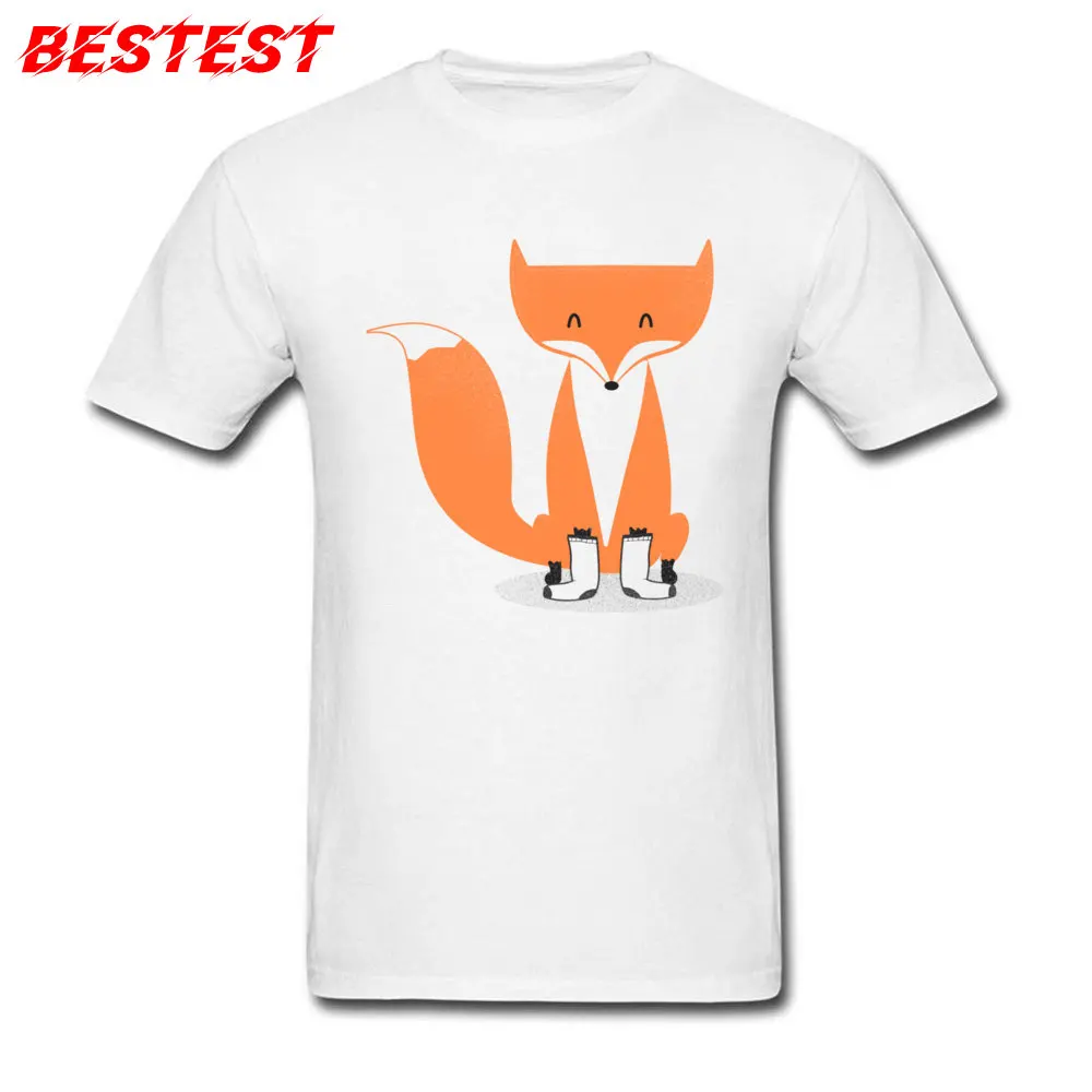 Tops & Tees Men's T-shirts A Fox With Socks Printed T Shirt Oversized Father Day Cartoon Clothes Short Sleeve Pure Cotton Funny