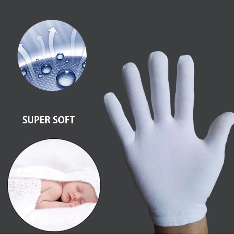 

NMSafety White Cotton Glove Etiquette Work Gloves For Men and Women Or Kids