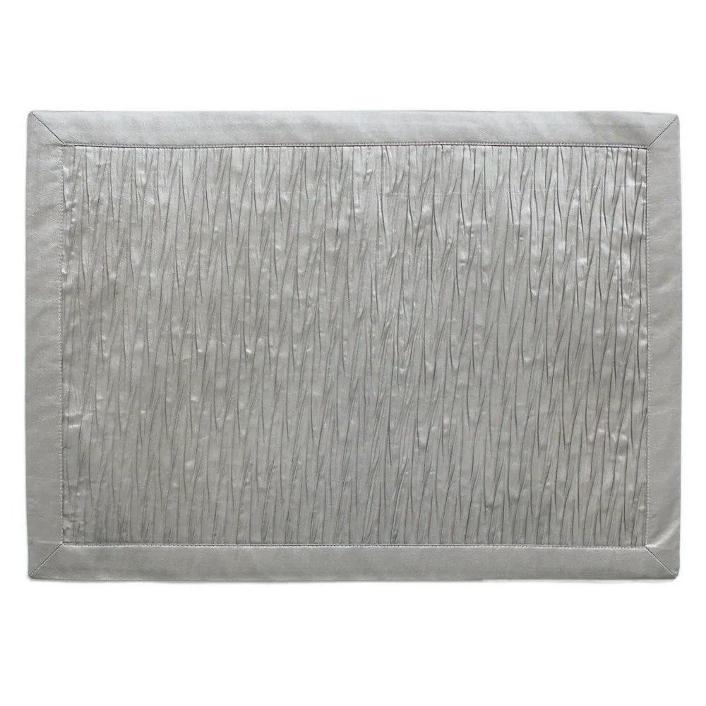 Set of 4pcs Pleat Design  Silver Color placemat with 4pcs table napkin Christmas table set 13