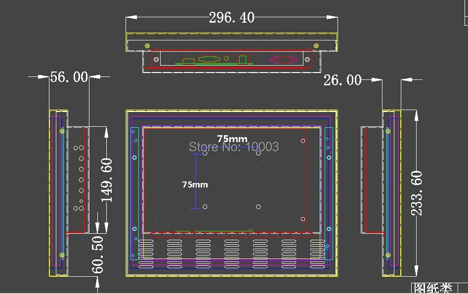 Nieuwe voorraad 12 inch waterdichte metalen behuizing HDMI VGA dc12v ingang R232 seriële controle resistieve touchscreen industriële monitor