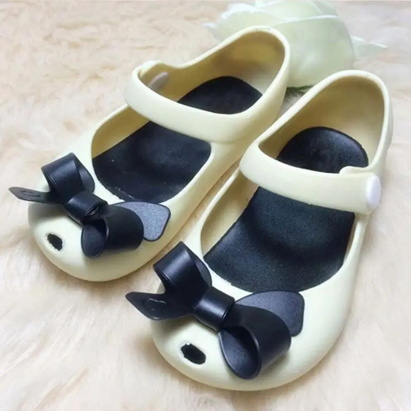 Cute Bowtie girl sandals Princess Soft Anti-slip baby Shoes jelly summer Spring children toddler kids shoes zapatos